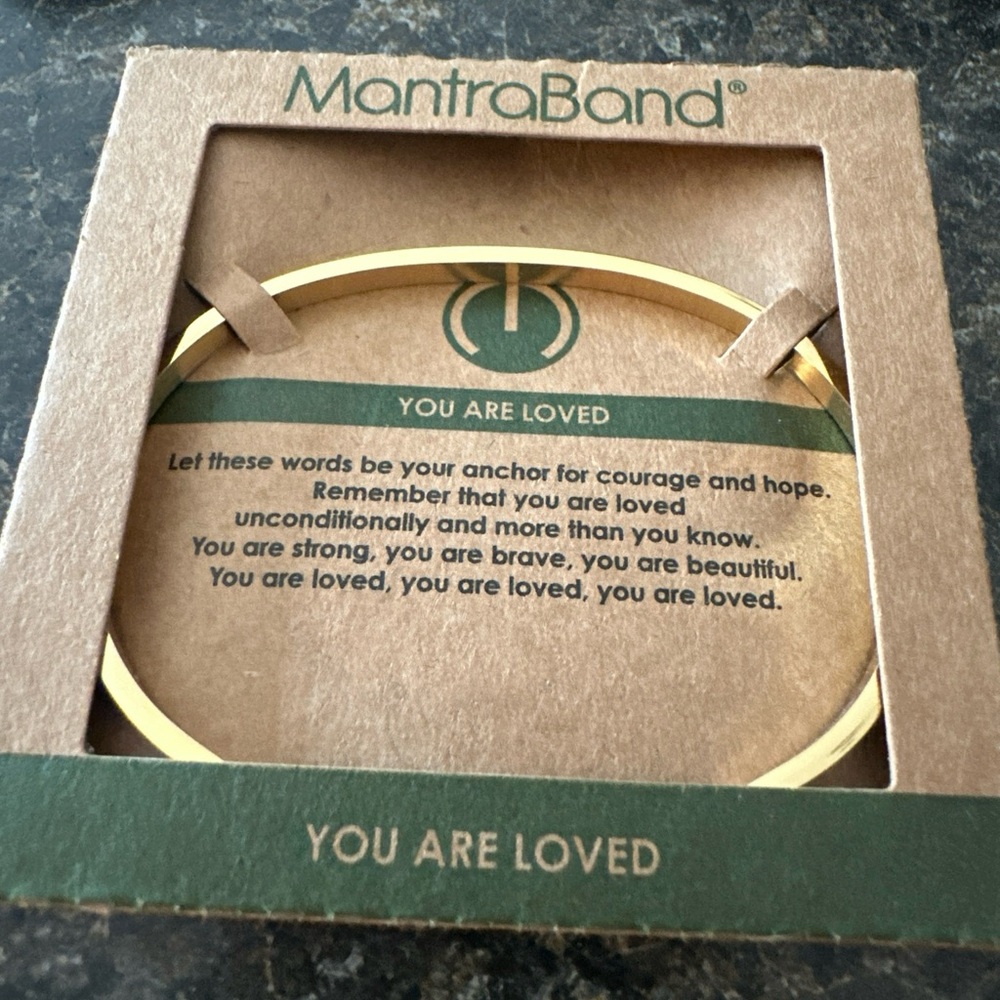 MantraBand Gold Tone Bracelet “You Are Loved”